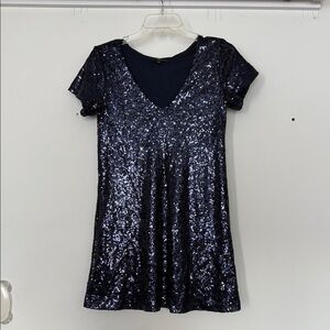 Lulu's Navy Sequin mini Dress, XS